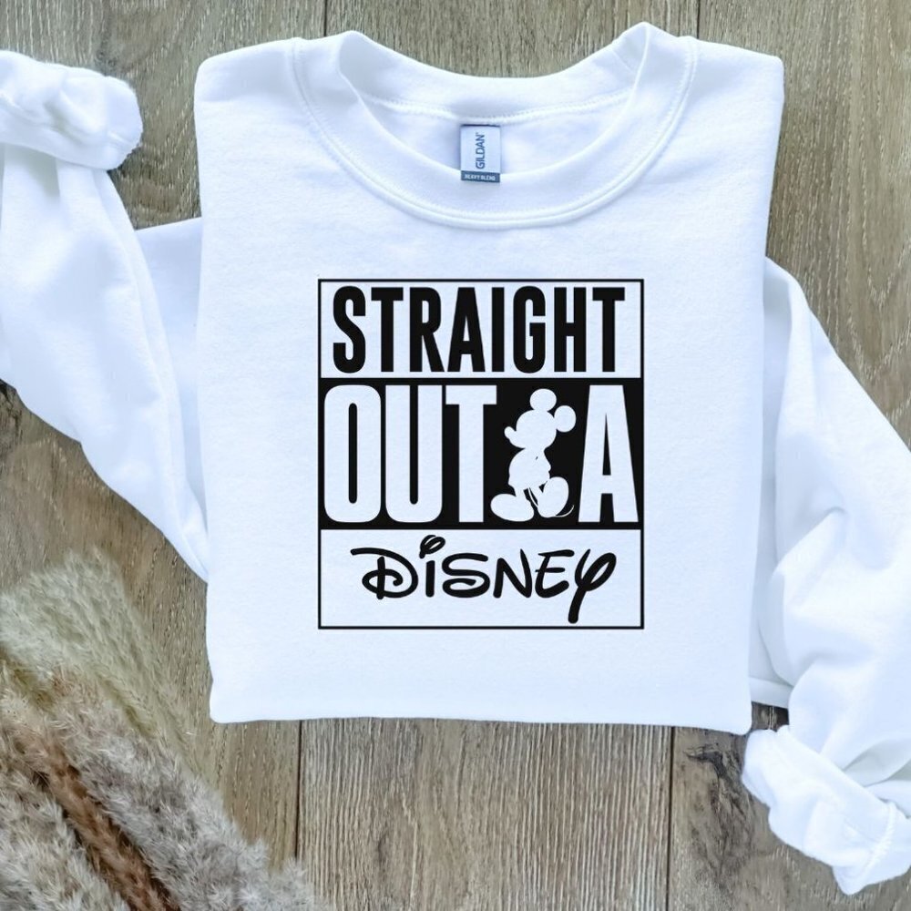Straight Outta Disney Custom Sweatshirt Sweater Handcrafted